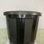 14-Inch Black Plastic Plant Pot | Large Round Planter with 9 Drainage Holes | Indoor and Outdoor gardening pot|